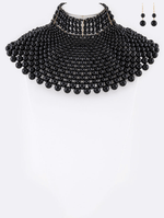 Load image into Gallery viewer, Pearl Collar Head Necklace Set - Multiple Colors Available Dazzled By B
