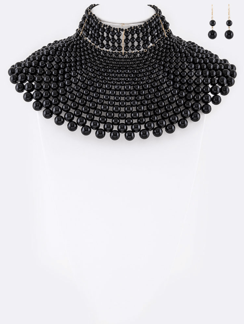Pearl Collar Head Necklace Set - Multiple Colors Available Dazzled By B