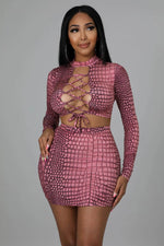 Load image into Gallery viewer, 3D Mauve Skirt Set Dazzled By B