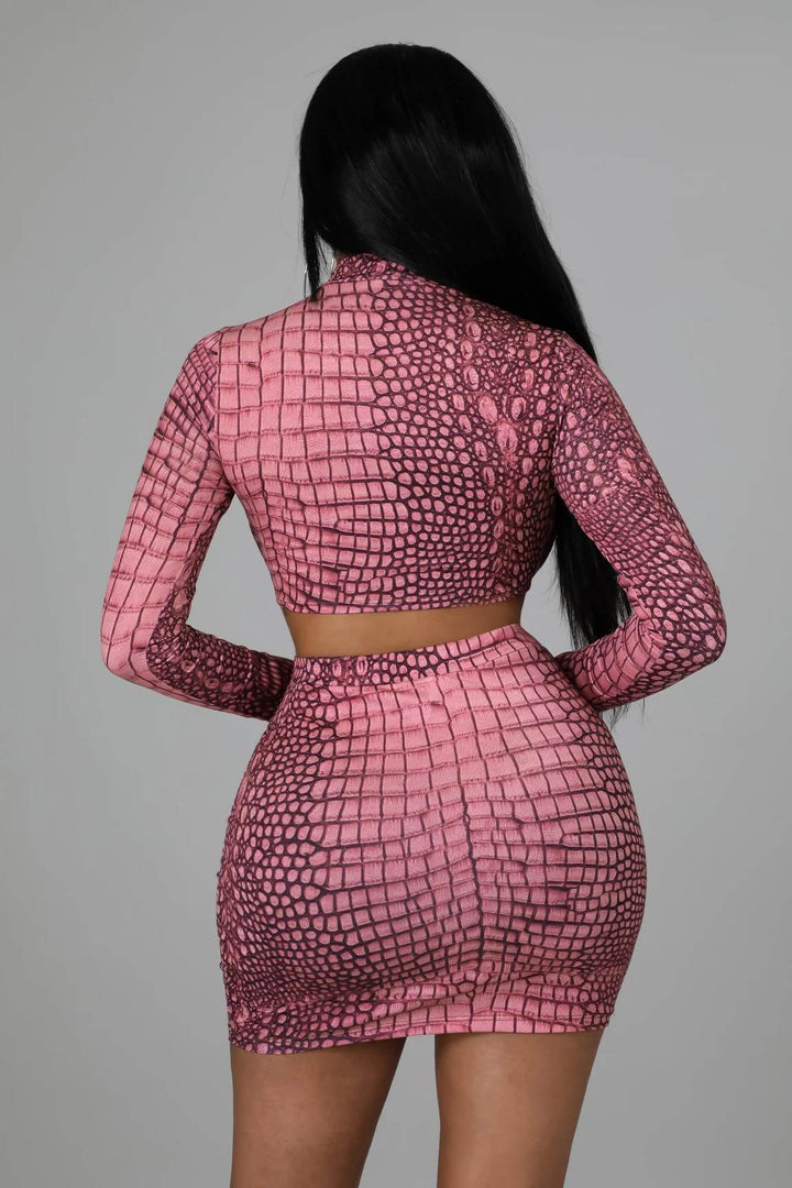 3D Mauve Skirt Set Dazzled By B