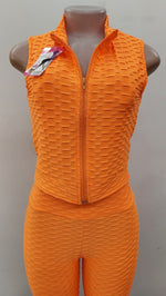 Load image into Gallery viewer, Capri Legging & Zipper Crop Top Set Dazzled By B