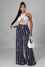 Load image into Gallery viewer, The Black & White Pant Set Dazzled By B