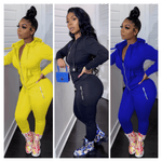Load image into Gallery viewer, Tracksuit with Hoodie Set - Multiple Colors Available Dazzled By B