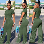 Load image into Gallery viewer, Wide Leg Crop Top Set - Multiple Colors Available Dazzled By B