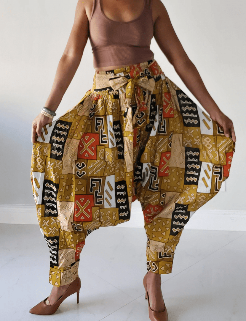 Tribal/Kente Print Harem Style Pants Dazzled By B