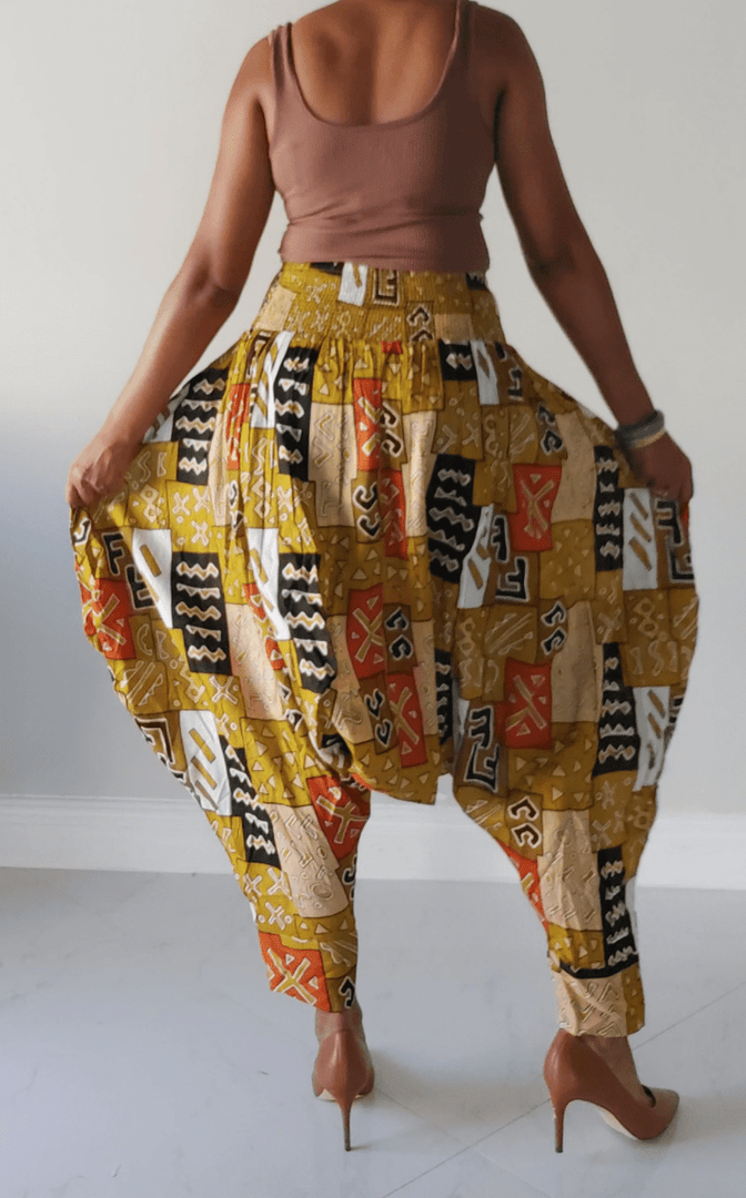 Tribal/Kente Print Harem Style Pants Dazzled By B