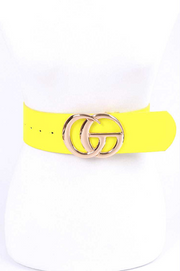 Neon Yellow CG Logo Fashion Belt Dazzled By B