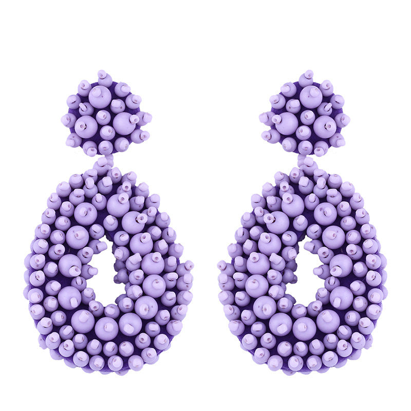 Water Droplet Bohemian Earrings - Purple Dazzled By B