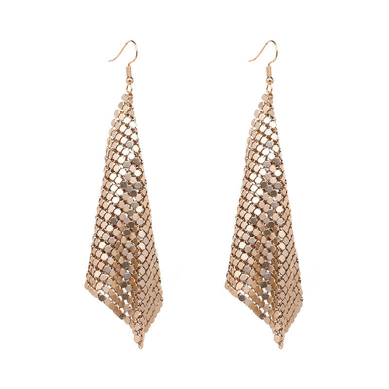 Geometric Sequins Earrings - Gold Dazzled By B