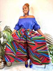 The Multi Color Abstract Palazzo Pants Dazzled By B