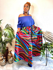 The Multi Color Abstract Palazzo Pants Dazzled By B
