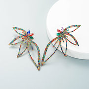 Leaf Shaped Earrings - Multi Color Dazzled By B