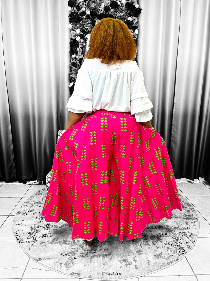 Pink & Green Palazzo Pants Dazzled By B