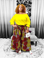 Load image into Gallery viewer, Red &amp; Yellow Palazzo Pants Dazzled By B
