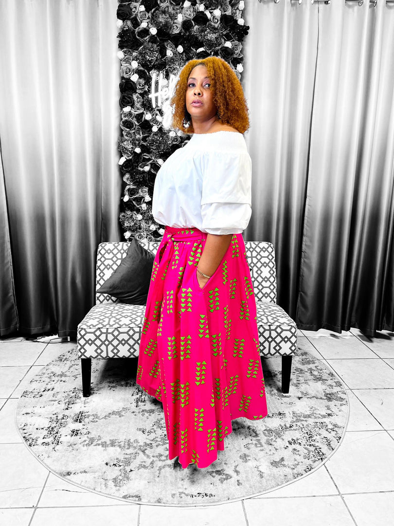 Pink & Green Palazzo Pants Dazzled By B