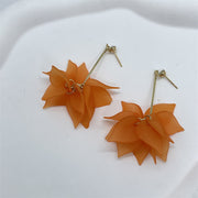 Flower Resin Earrings - Orange Dazzled By B