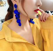 Rose Petal Acrylic Earrings - Royal Blue Dazzled By B