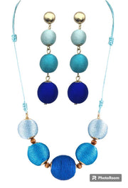 Shades of Blue Necklace & Earring Set Dazzled By B