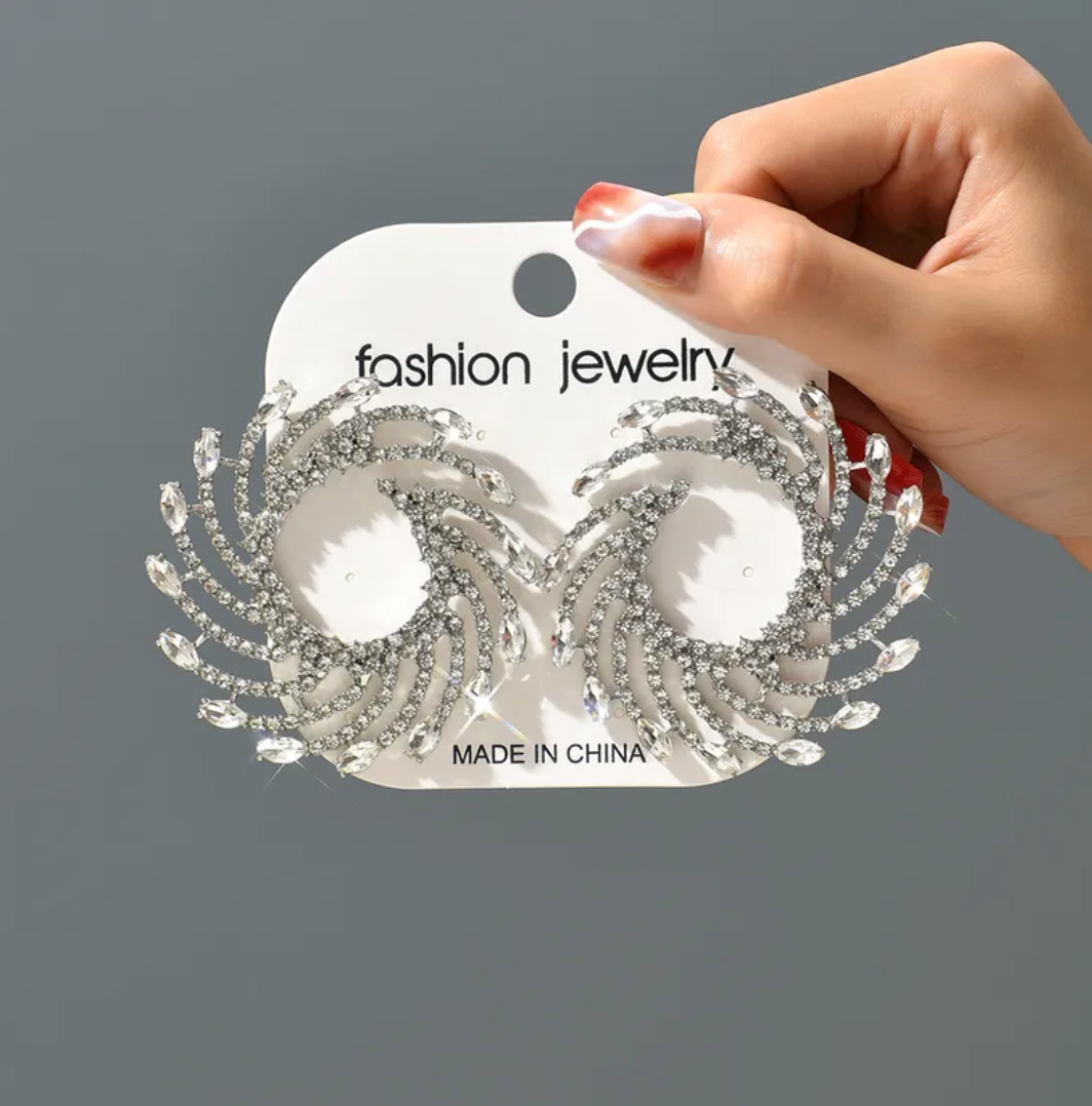 Glass Stud Earrings - Silver Dazzled By B