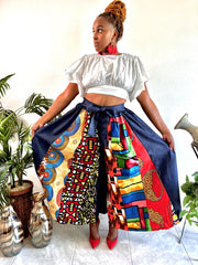 Denim Patchwork Palazzo Pants Dazzled By B