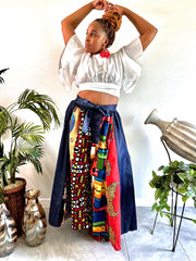 Denim Patchwork Palazzo Pants Dazzled By B