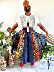 Denim Patchwork Palazzo Pants Dazzled By B