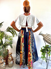 Denim Patchwork Palazzo Pants Dazzled By B