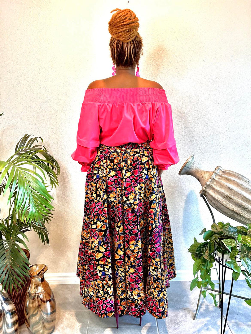 The Pink & Navy Blue Skirt Dazzled By B