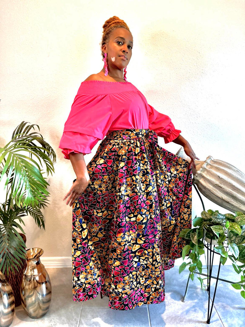The Pink & Navy Blue Skirt Dazzled By B