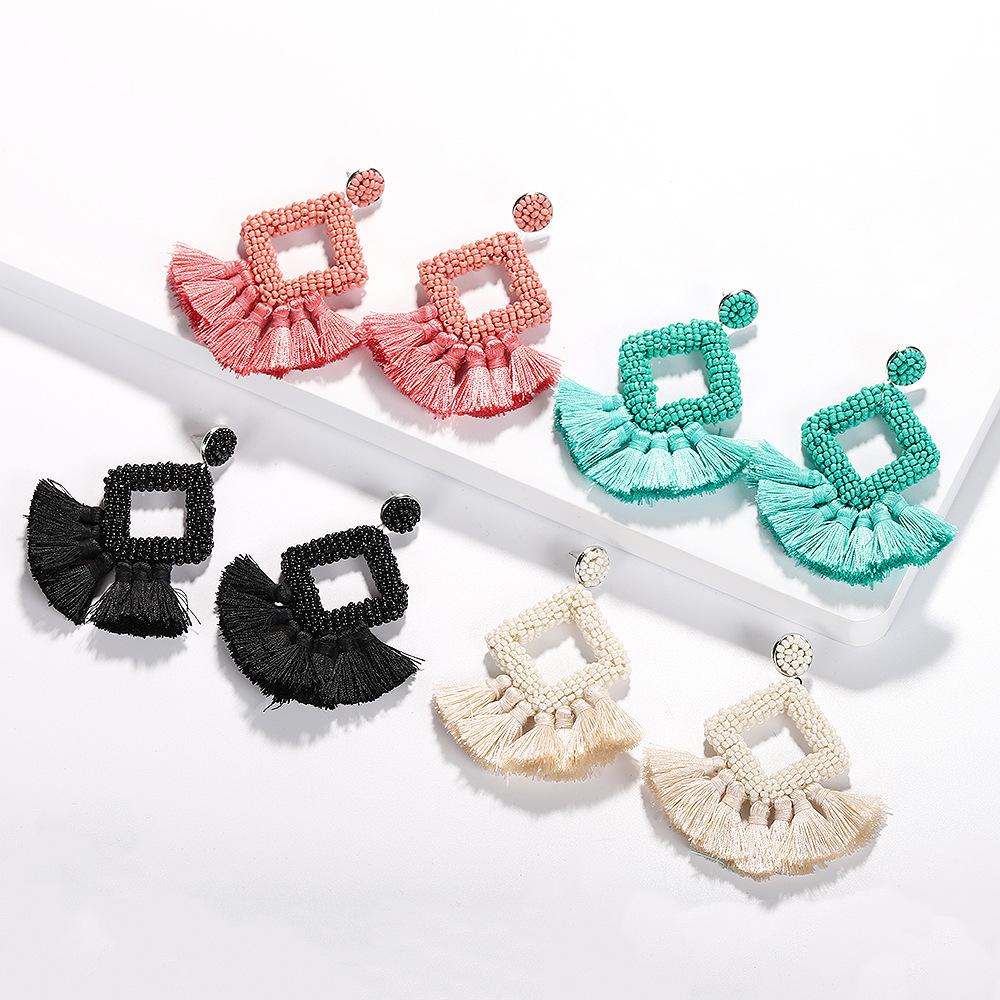 Weaving Resin Earrings - Black Dazzled By B