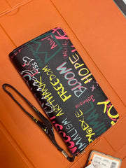 Graffiti Zipper Wallet - Black Dazzled By B