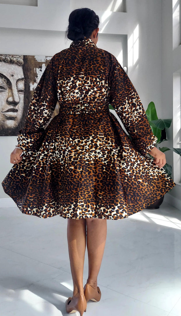 Animal Print Trench Coat Dress Dazzled By B