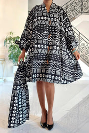 Black & White Trench Coat Dress Dazzled By B