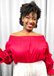 Off Shoulder Smocked Top - Multiple Colors Available Dazzled By B