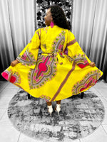 Load image into Gallery viewer, Dashiki Print Bell Sleeves Wrap Dress Dazzled By B
