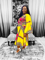 Load image into Gallery viewer, Dashiki Print Bell Sleeves Wrap Dress Dazzled By B
