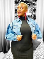 Load image into Gallery viewer, Denim Crop Jacket Dazzled By B
