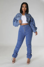 Load image into Gallery viewer, Denim Crop Jacket Dazzled By B
