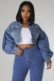 Denim Crop Jacket Dazzled By B