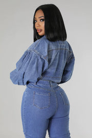 Denim Crop Jacket Dazzled By B