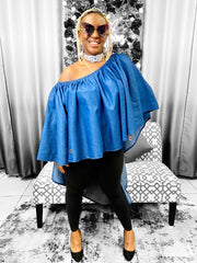 Denim Poncho Top Dazzled By B