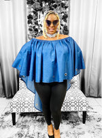 Load image into Gallery viewer, Denim Poncho Top Dazzled By B
