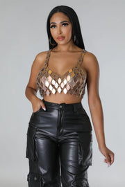 Diamond Cut Crop Top Dazzled By B