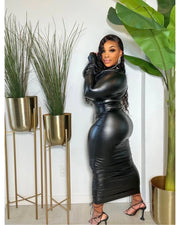 Faux Leather Liquid Dress Dazzled By B