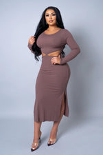 Load image into Gallery viewer, No Answer Midi Dress - Brown Dazzled By B
