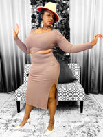 Load image into Gallery viewer, No Answer Midi Dress - Brown Dazzled By B
