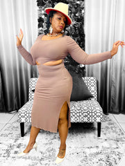 No Answer Midi Dress - Brown Dazzled By B