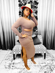 No Answer Midi Dress - Brown Dazzled By B