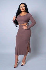 No Answer Midi Dress - Brown Dazzled By B