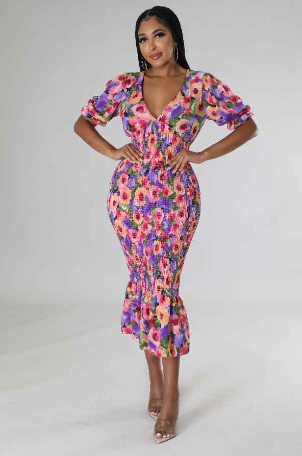Purple Navy Floral Dress Dazzled By B
